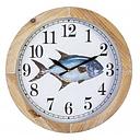[P0007160] Wanduhr "Blauer Fisch" D 40 cm 
