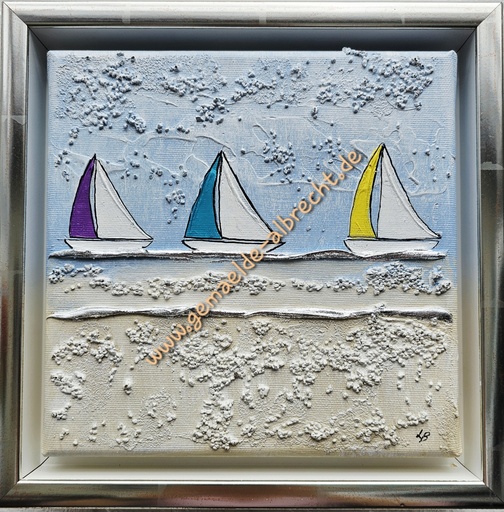 [P0007350] Orig. Lea Bach "Albrecht Bötchen" 20 x 20 cm gerahmt