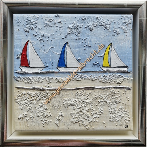 [P0007351] Orig. Lea Bach "Albrecht Bötchen" 20 x 20 cm gerahmt