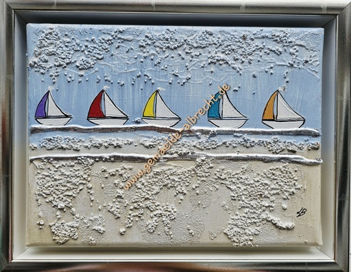 [P0007353] Orig. Lea Bach "Albrecht Bötchen" 18 x 24 cm gerahmt