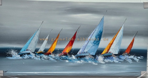 [P0007435] Orig. Leinwandbild "Segler" 60 x 120