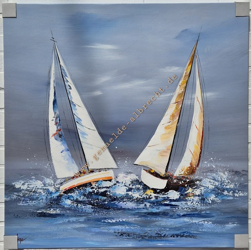 [P0007439] Orig. Leinwandbild "Segler" 80 x 80
