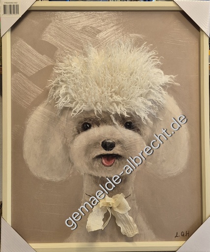 [P0007471] Leinwandbild 3D "Hund mit Fell" 50x60cm