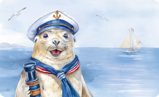 [P0007506] Frühstücksbrettchen "Captain Charlie" cream B 14,5 cm