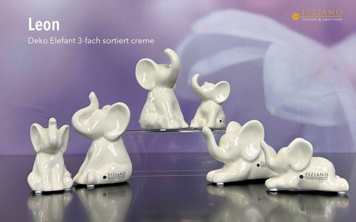 [P0007527] Skulptur Elefant "Leon Köpfchen gesenkt" H 12 cm