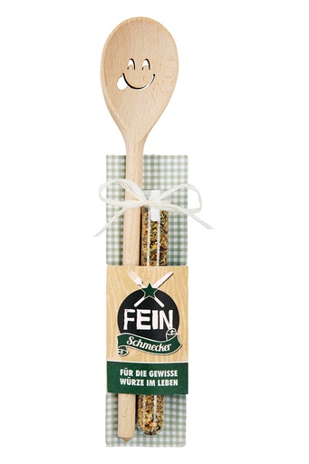 [P0007537] Kochlöffel mit Gewürzmischung "Feinschmecker" Die gewisse Würze im Leben