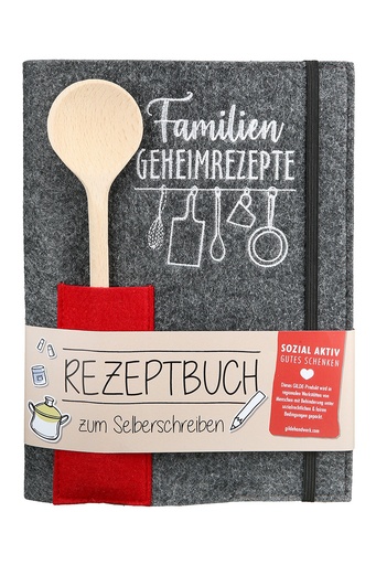 [P0007540] Kochbuch mit Kochlöffel "Familien Geheimrezepte"