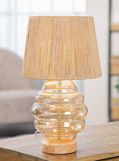 [P0007567] Tischlampe "Colmena" Glas H 42,5 cm