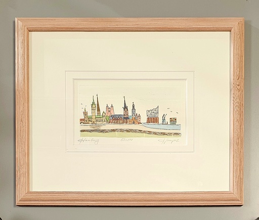 Orig. Radierung "Hamburg" PP 24 x 30 cm