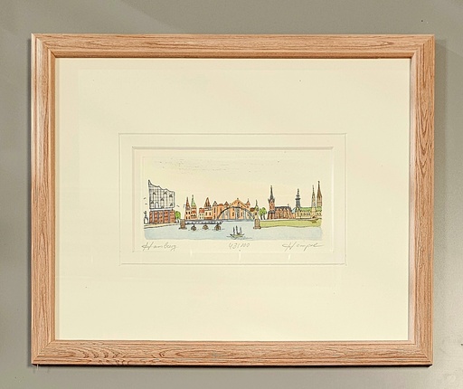 Orig. Radierung "Hamburg" PP 24 x 30 cm