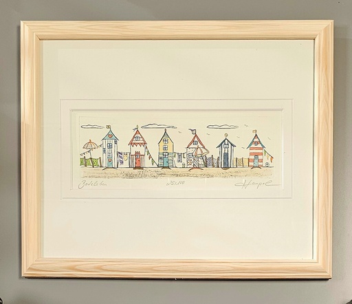 Orig. Radierung "Badeleben" PP 24 x 30 cm