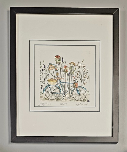 Orig. Radierung "Apfelernte" PP 24 x 30 cm