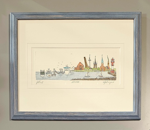 Orig. Radierung "Kiel" PP 24 x 30 cm