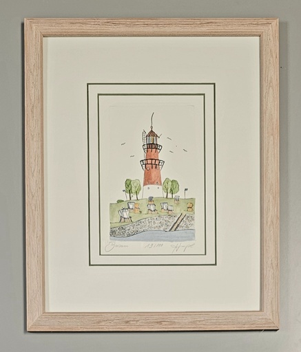 Orig. Radierung "Büsum" PP  24 x 30 cm