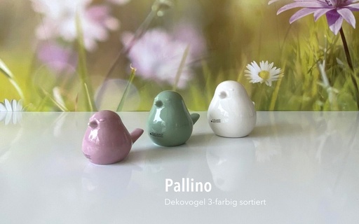 Skulptur Vogel "Pallino" rosè H 9 cm