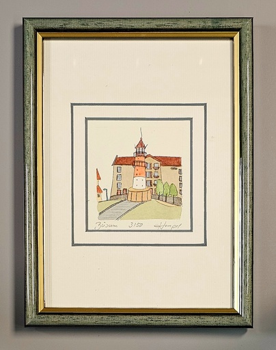 Org. Radierung "Büsum" 13 x 18 cm