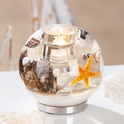 [P0007699] Dreamlight LED/Teelicht-Leuchter Kugel H 10 cm