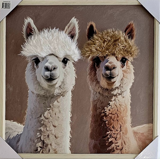 [P0007723] Original Leinwandbild "Lama" Kunstfell 60 x 60 cm