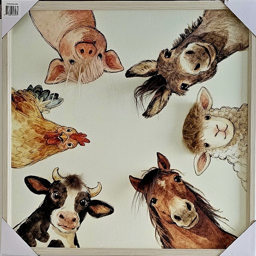 [P0007727] Original Leinwandbild "Circle of six" Kunstfell 60 x 60 cm