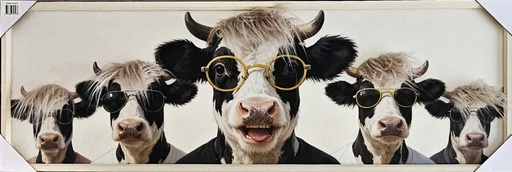 [P0007731] Leinwandbild 3D "Kühe" 40 x 120 cm