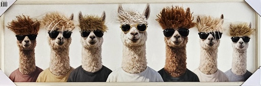 [P0007732] Bild mit Rahmen 3D "Lama" 40 x 120 cm
