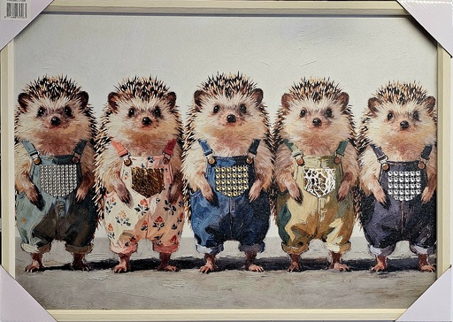 [P0007735] Bild mit Rahmen 3D "Igel" 50 x 70 cm