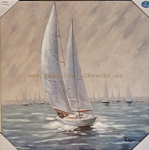 [P0007756] Orig. Leinwandbild "Segelturn"  60 x 60 cm