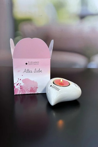 [P0007759] Teelicht "Amore" Keramik L 9,5 cm
