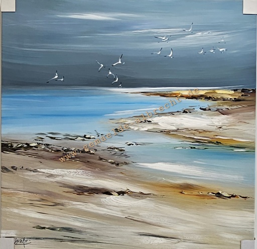 [P0007773] Orig. Acrylgemälde "Bucht" 80 x 80 cm