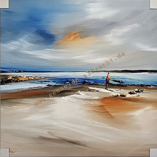 [P0007774] Orig. Acrylgemälde "Bucht" 80 x 80 cm