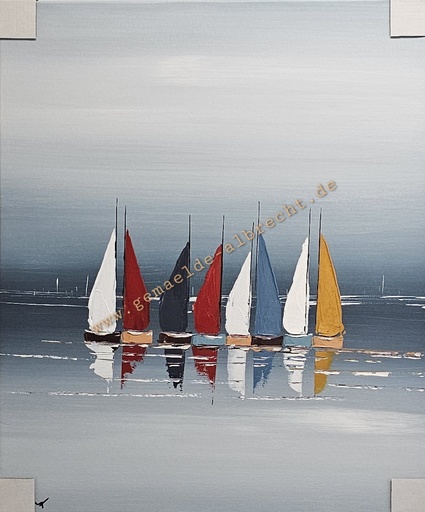[P0007779] Orig. Acrylgemälde "Segler" 50 x 60 cm