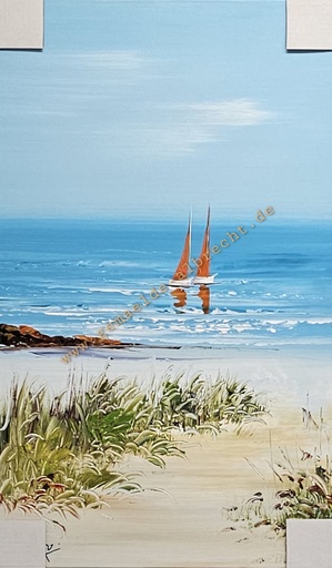 [P0007789] Orig. Acrylgemälde "Segler" 30 x 50 cm