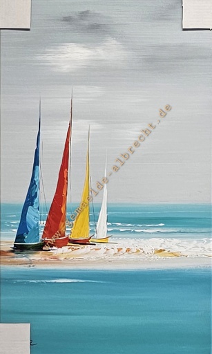 [P0007791] Orig. Acrylgemälde "Segler" 30 x 50 cm