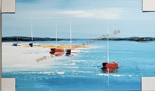 [P0007792] Orig. Acrylgemälde "Bucht" 30 x 50 cm