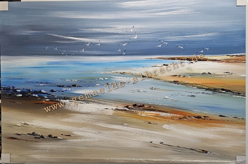 [P0007798] Orig. Acrylgemälde "Strand" 80 x 120 cm