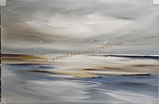 [P0007799] Orig. Acrylgemälde "Strand" 80 x 120 cm