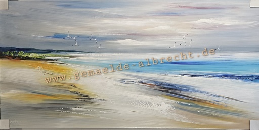 [P0007811] Orig. Acrylgemälde "Strand" 60 x 120 cm