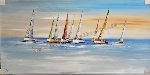 [P0007812] Orig. Acrylgemälde "Segler" 60 x 120 cm