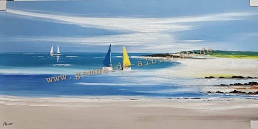[P0007813] Orig. Acrylgemälde "Segler" 60 x 120 cm