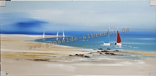 [P0007814] Orig. Acrylgemälde "Segler" 60 x 120 cm
