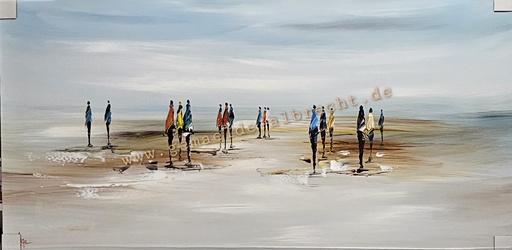 [P0007815] Orig. Acrylgemälde "Strand" 60 x 120 cm