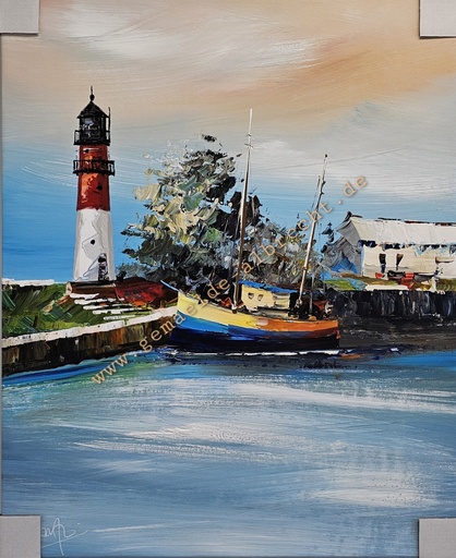 [P0007823] Orig. Acrylgemälde "Büsum" 50 x 60 cm
