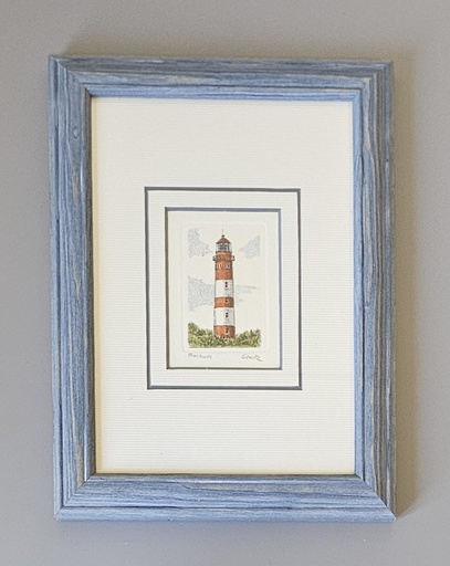 Orig. Radierung "Leuchtturm Amrum" 13 x 18 cm