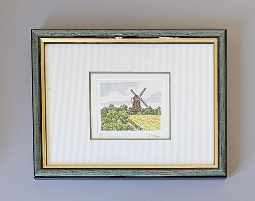 Orig. Radierung "Mühle" 13 x 18 cm