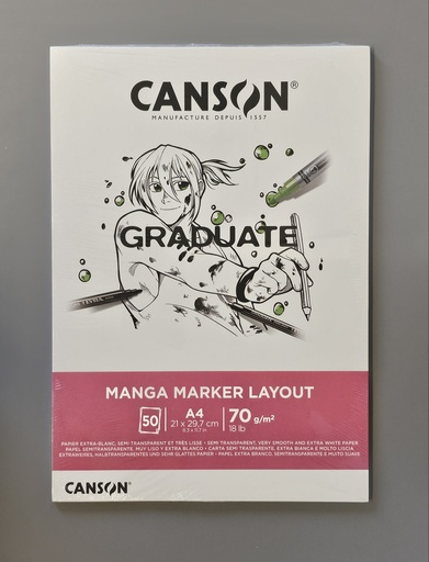 [P0007845] Malblock Canson Graduate Manga Marker Layout A4 50 Blatt