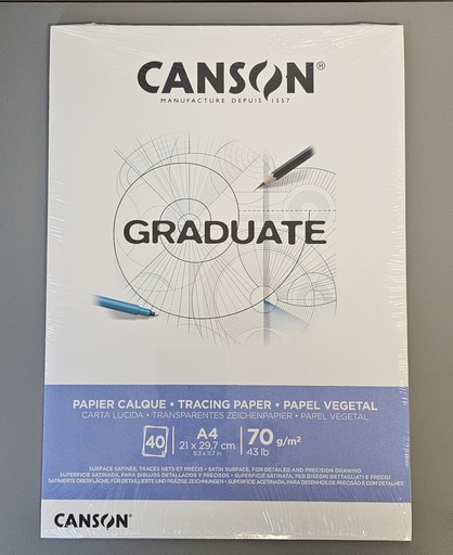 Canson Graduate Transparent Papier A4 Block
