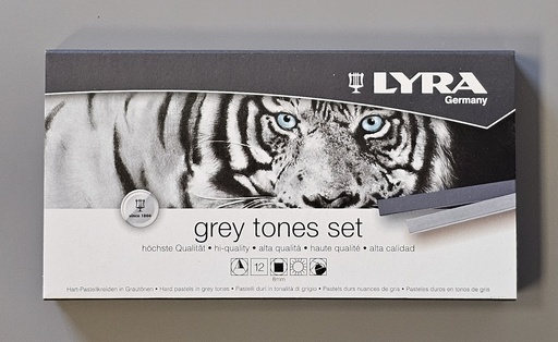 LYRA Hart-Pastellkreiden Grautöne Etui 12 Stk.