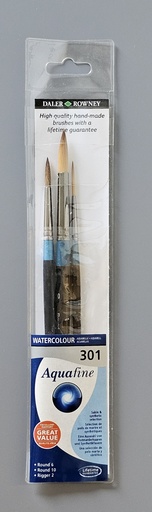 Daler Rowney Aquafine Rotmarder/Sythetik Pinsel 3 Stk Etui