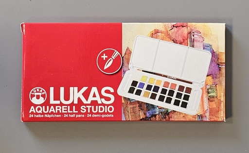 Lukas Studio Aquarell Box 24  1/2 Näpfchen