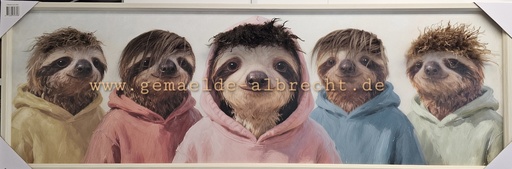 [P0007891] Bild mit Rahmen 3D "Faultiere" 40 x 120 cm